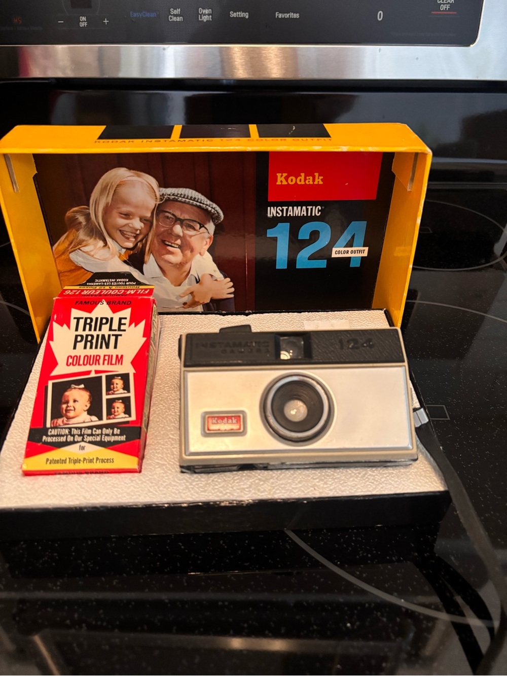 Kodak Instamatic 124 Camera with Yellow Box Accents (Not Tested- As-is)